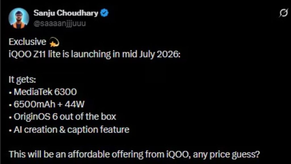 6500mAh बैटरी, 8GB RAM और 44W फास्ट चार्जिंग के साथ भारत में मचाएगा धमाल, कीमत हो सकती है बेहद कम